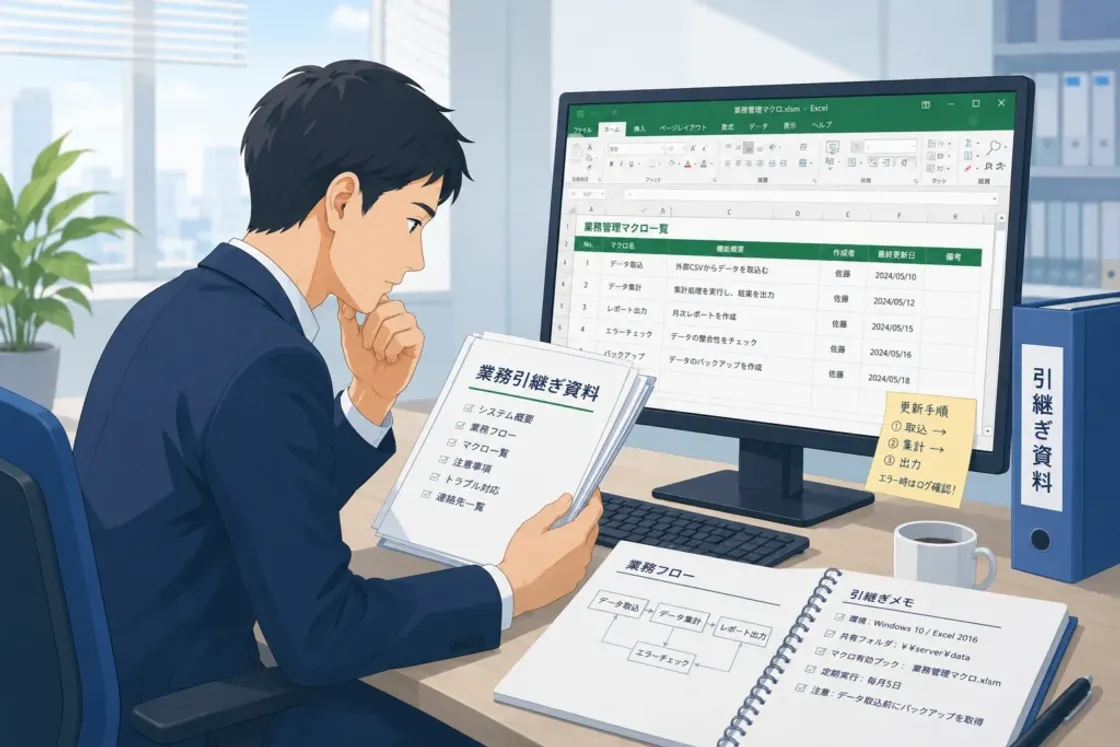 担当者退職後のExcelマクロを引き継ぐ初動チェックリスト